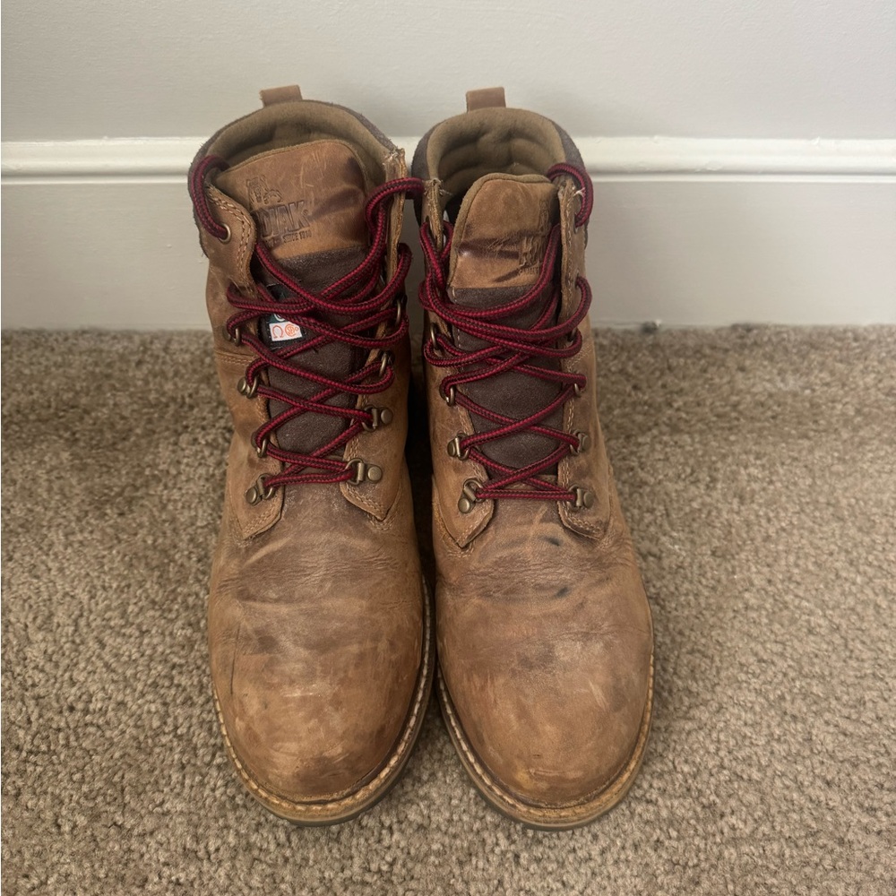Brown Combat Moto Boots Rugged Durable Design